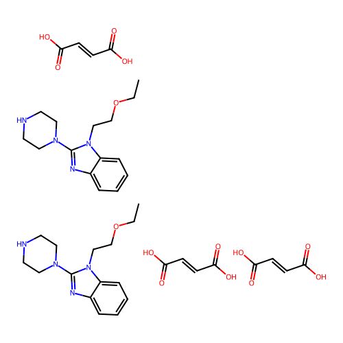 1H-Benzimidazole, 1-(2-ethoxyethyl)-2-(1-piperazinyl)-, (E)-2-butenedioate (2:3) structure