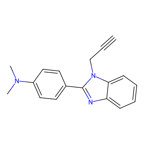 Dimethyl[4-(1-prop-2-ynylbenzimidazol-2-yl)phenyl]amine structure
