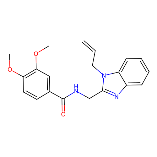3,4-dimethoxy-N-{[1-(prop-2-en-1-yl)-1H-benzimidazol-2-yl]methyl}benzamide structure