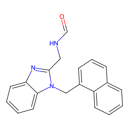 N-{[1-(naphthalen-1-ylmethyl)-1H-benzimidazol-2-yl]methyl}formamide structure