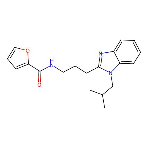 2-furyl-N-{3-[1-(2-methylpropyl)benzimidazol-2-yl]propyl}carboxamide structure
