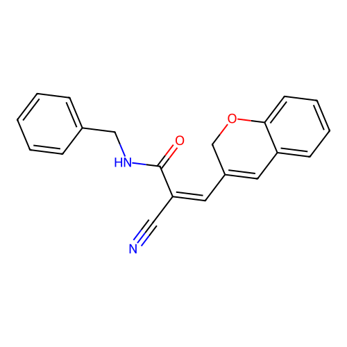 (Z)-N-benzyl-3-(2H-chromen-3-yl)-2-cyanoprop-2-enamide structure