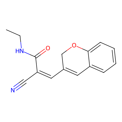 3-(2H-chromen-3-yl)-2-cyano-N-ethylprop-2-enamide structure