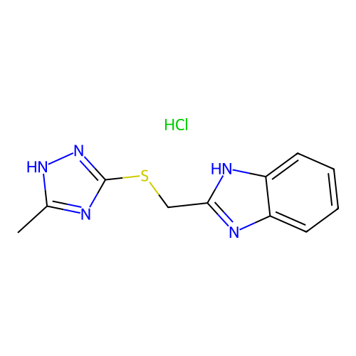 Benzimidazole, 2-(((5-methyl-4H-1,2,4-triazol-3-yl)thio)methyl)-, hydrochloride structure