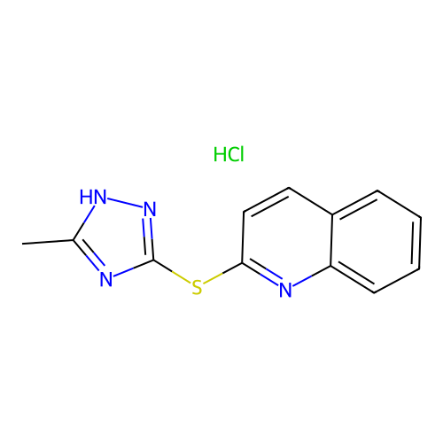 Quinoline, 2-((5-methyl-4H-1,2,4-triazol-3-yl)thio)-, hydrochloride structure