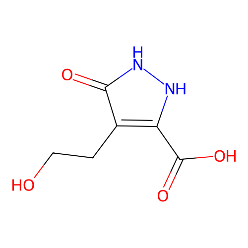 3-hydroxy-4-(2-hydroxyethyl)-1H-pyrazole-5-carboxylic acid structure