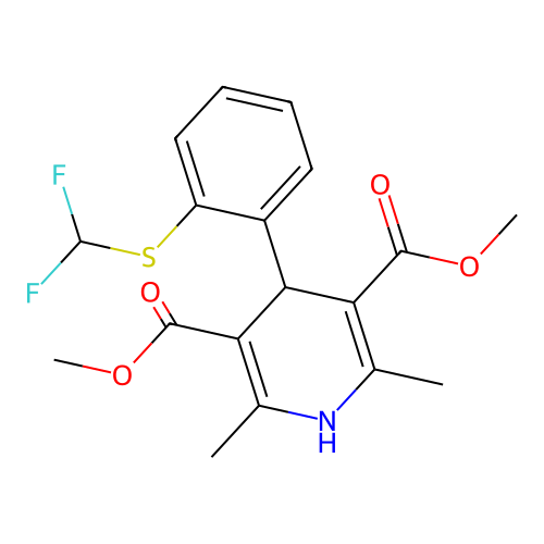 3,5-Pyridinedicarboxylic acid, 1,4-dihydro-4-(2-((difluoromethyl)thio)phenyl)-2,6-dimethyl-, dimethyl ester structure