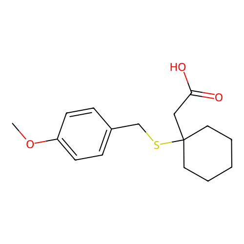 [1-(4-Methoxy-benzylsulfanyl)-cyclohexyl]-acetic acid structure