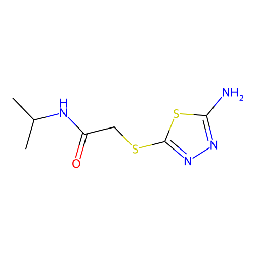 2-(5-Amino-[1,3,4]thiadiazol-2-ylsulfanyl)-N-isopropyl-acetamide structure