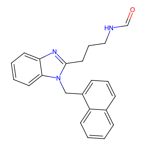 N-{3-[1-(naphthalen-1-ylmethyl)-1H-benzimidazol-2-yl]propyl}formamide structure