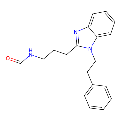 N-[3-[1-(2-phenylethyl)benzimidazol-2-yl]propyl]formamide structure