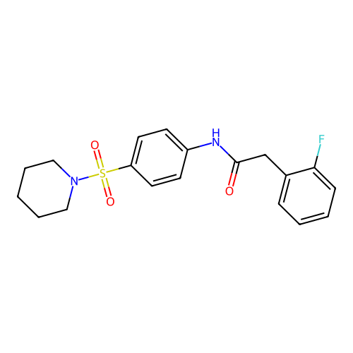 2-(2-fluorophenyl)-N-(4-piperidin-1-ylsulfonylphenyl)acetamide structure