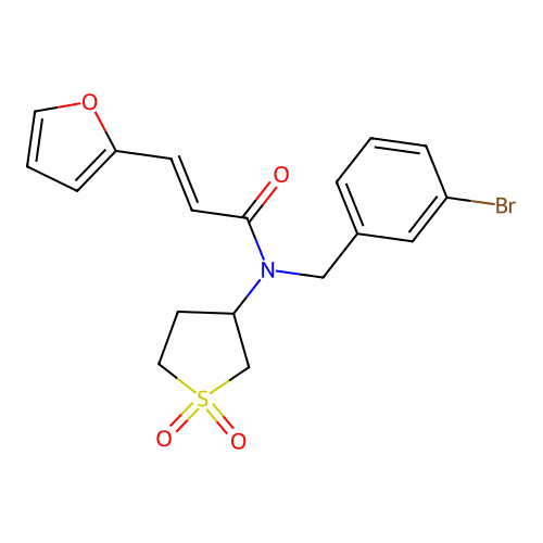 (2E)-N-(3-bromobenzyl)-N-(1,1-dioxidotetrahydrothiophen-3-yl)-3-(furan-2-yl)prop-2-enamide structure