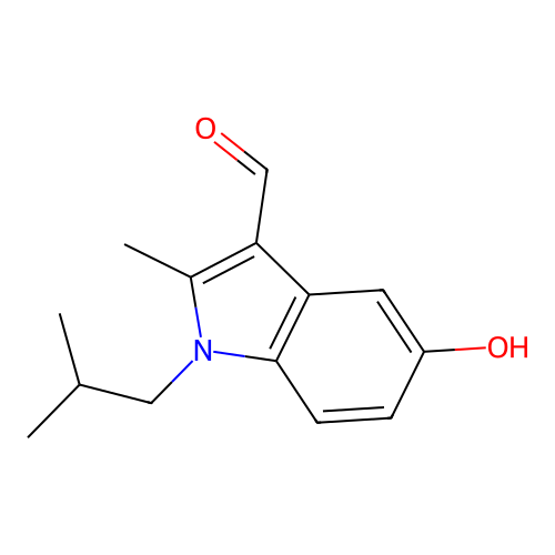 5-Hydroxy-1-isobutyl-2-methyl-1H-indole-3-carbaldehyde structure