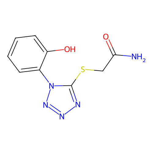 2-[[1-(2-Hydroxyphenyl)-1H-tetrazol-5-yl]thio]acetamide structure