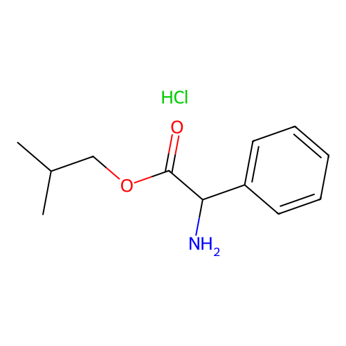 2-Methylpropyl amino(phenyl)acetate--hydrogen chloride (1/1) structure