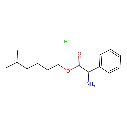 Glycine, 2-phenyl-, isoheptyl ester, hydrochloride, DL- structure