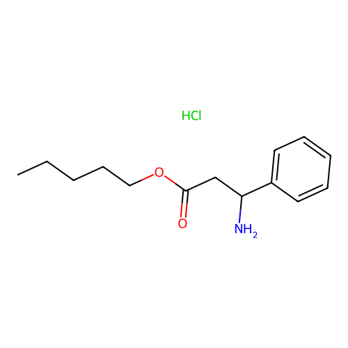 beta-Alanine, 3-phenyl-, pentyl ester, hydrochloride, DL- structure