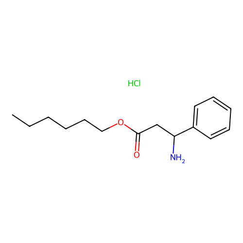 beta-Alanine, 3-phenyl-, hexyl ester, hydrochloride, DL- structure