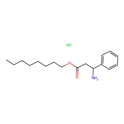 beta-Alanine, 3-phenyl-, octyl ester, hydrochloride, DL- structure