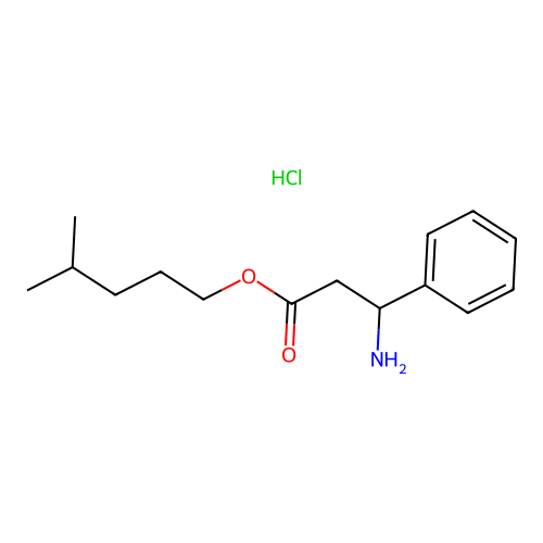 beta-Alanine, 3-phenyl-, isohexyl ester, hydrochloride, DL- structure