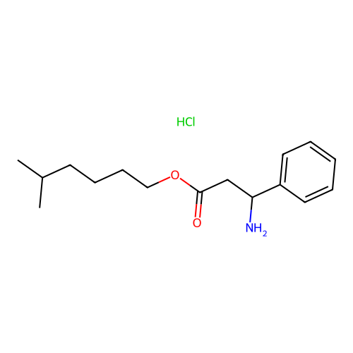 beta-Alanine, 3-phenyl-, isoheptyl ester, hydrochloride, DL- structure