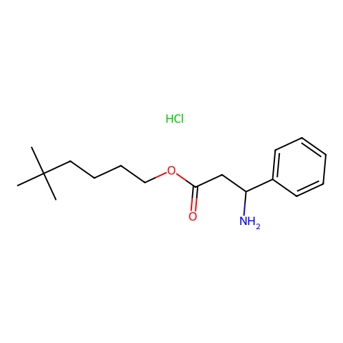 5,5-Dimethylhexyl 3-amino-3-phenylpropanoate--hydrogen chloride (1/1) structure
