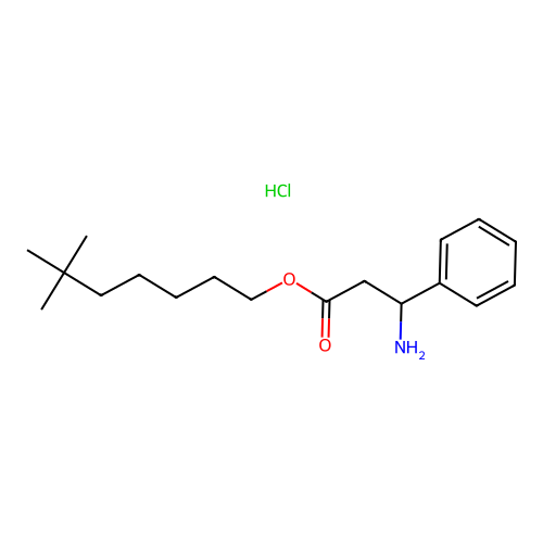 beta-Alanine, 3-phenyl-, 6,6-dimethylheptyl ester, hydrochloride, DL- structure