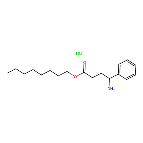 Butyric acid, 4-amino-4-phenyl-, octyl ester, hydrochloride, DL- structure