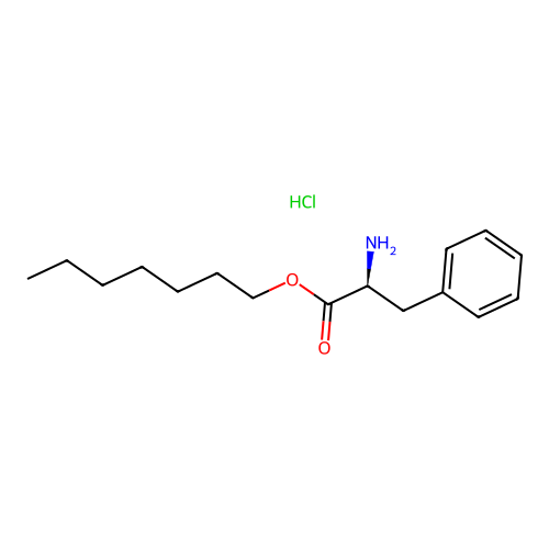 Heptyl phenylalaninate--hydrogen chloride (1/1) structure
