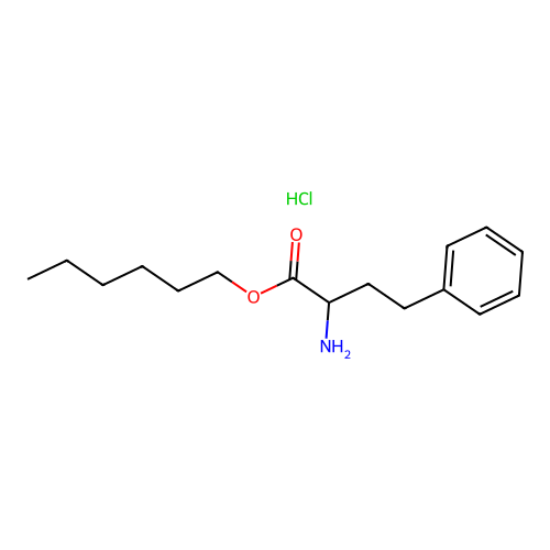 Butyric acid, 2-amino-4-phenyl-, hexyl ester, hydrochloride, DL- structure
