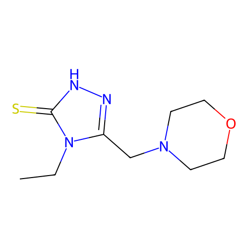 4-ethyl-5-(morpholin-4-ylmethyl)-4H-1,2,4-triazole-3-thiol structure