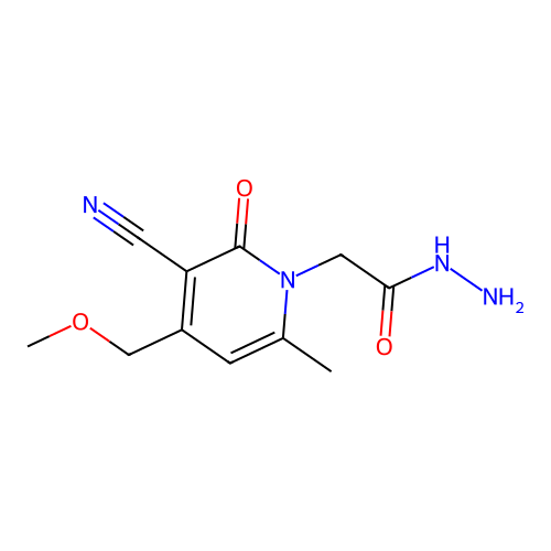 2-[3-cyano-4-(methoxymethyl)-6-methyl-2-oxopyridin-1(2H)-yl]acetohydrazide structure