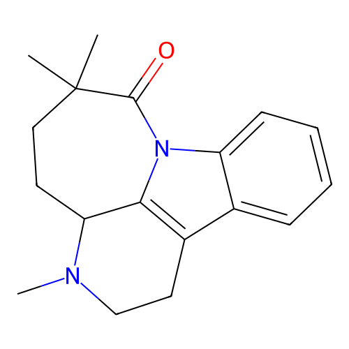 (+-)-2,3,3a,4,5,6-Hexahydro-3,6,6-trimethyl-3,7a-diazacyclohepta(jk)fluoren-7(1H)-one structure