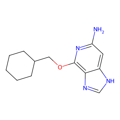1-Amino-6-Cyclohex-3-Enylmethyloxypurine structure