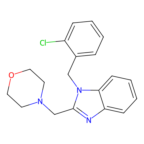 1-[(2-chlorophenyl)methyl]-2-[(morpholin-4-yl)methyl]-1H-1,3-benzodiazole structure