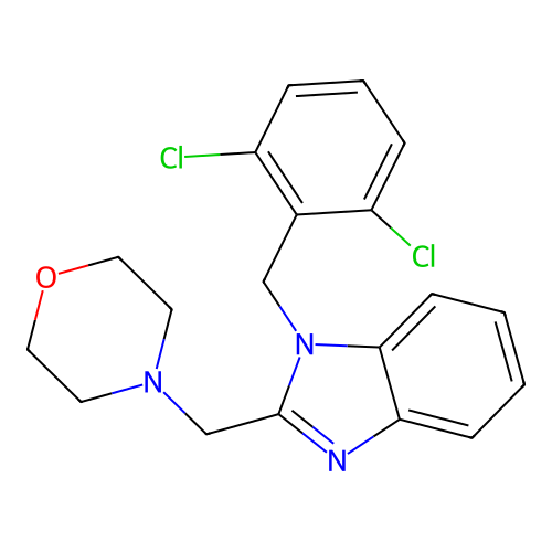 4-[[1-[(2,6-Dichlorophenyl)methyl]benzimidazol-2-yl]methyl]morpholine structure