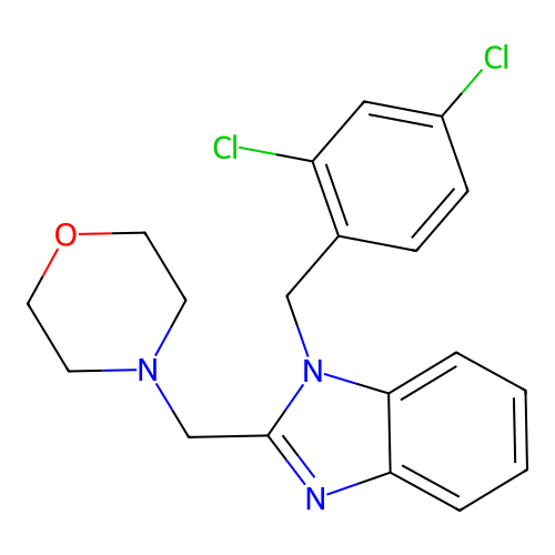 4-({1-[(2,4-Dichlorophenyl)methyl]benzimidazol-2-yl}methyl)morpholine structure