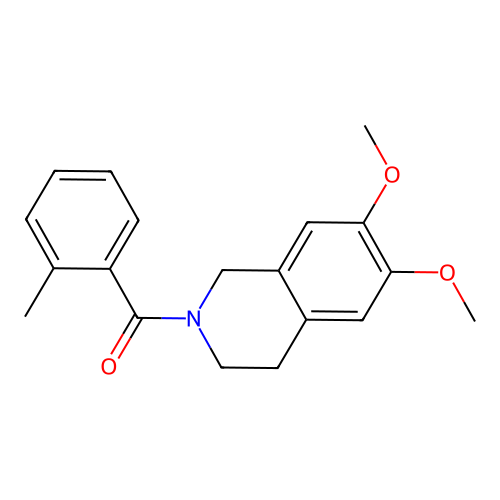 (6,7-dimethoxy-3,4-dihydroisoquinolin-2(1H)-yl)(2-methylphenyl)methanone structure
