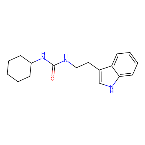 1-cyclohexyl-3-[2-(1H-indol-3-yl)ethyl]urea structure