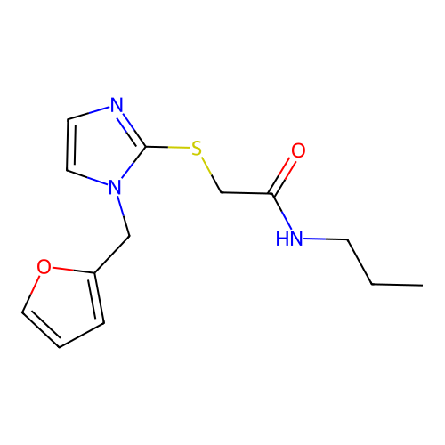 2-[1-(furan-2-ylmethyl)imidazol-2-yl]sulfanyl-N-propylacetamide structure
