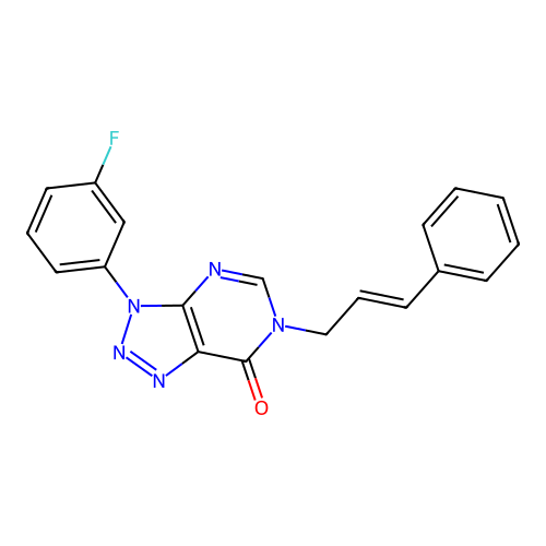 3-(3-fluorophenyl)-6-[(E)-3-phenylprop-2-enyl]triazolo[4,5-d]pyrimidin-7-one structure