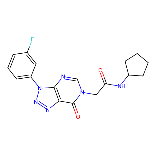 N-cyclopentyl-2-[3-(3-fluorophenyl)-7-oxotriazolo[4,5-d]pyrimidin-6-yl]acetamide structure