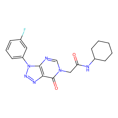 N-cyclohexyl-2-[3-(3-fluorophenyl)-7-oxotriazolo[4,5-d]pyrimidin-6-yl]acetamide structure