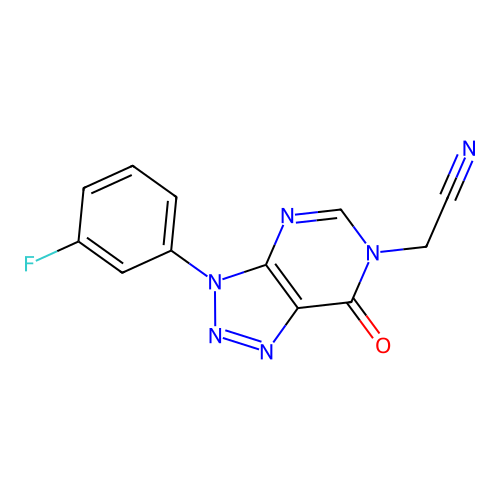2-[3-(3-Fluorophenyl)-7-oxotriazolo[4,5-d]pyrimidin-6-yl]acetonitrile structure