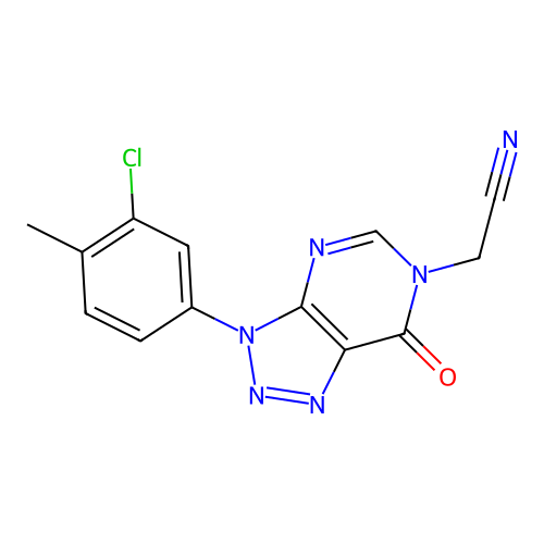 2-[3-(3-Chloro-4-methylphenyl)-7-oxotriazolo[4,5-d]pyrimidin-6-yl]acetonitrile structure