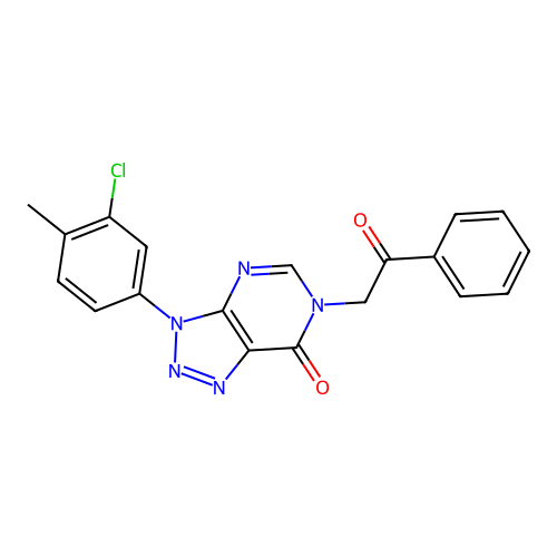 3-(3-Chloro-4-methylphenyl)-6-phenacyltriazolo[4,5-d]pyrimidin-7-one structure