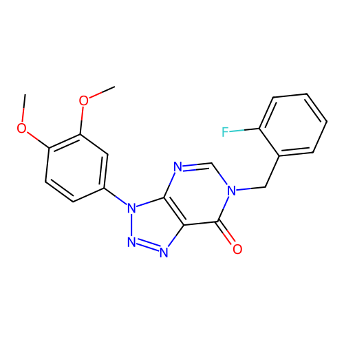 3-(3,4-Dimethoxyphenyl)-6-[(2-fluorophenyl)methyl]triazolo[4,5-d]pyrimidin-7-one structure