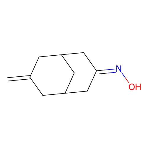 Bicyclo[3.3.1]nonan-3-one, 7-methylene-, oxime structure
