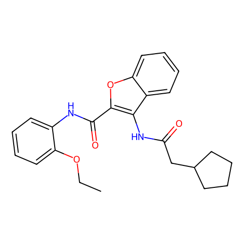 3-(2-cyclopentylacetamido)-N-(2-ethoxyphenyl)benzofuran-2-carboxamide structure